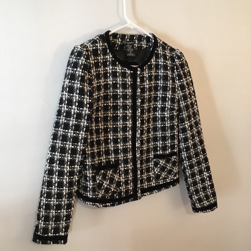 Cr Signature Woven Front Button Woolblend Jacket - image 3